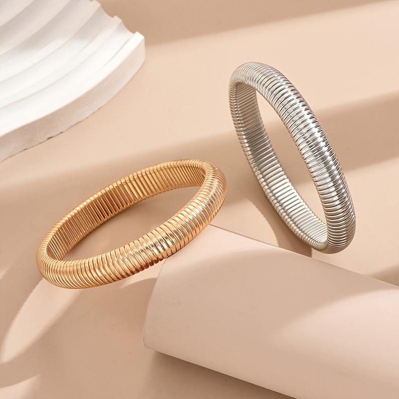 2pcs Stretch Wide Bracelets for Women