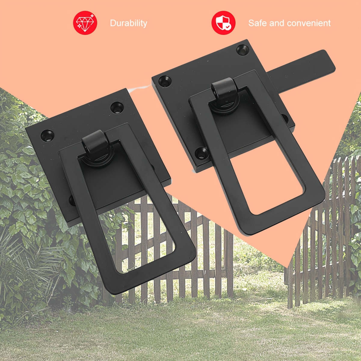 Image of Gate Latch, Heavy Duty Door Latch For Outdoor Wooden Fence For Indoor Outdoor, Wooden Fence, Wooden Door, Pool Door, Backyard, Garden