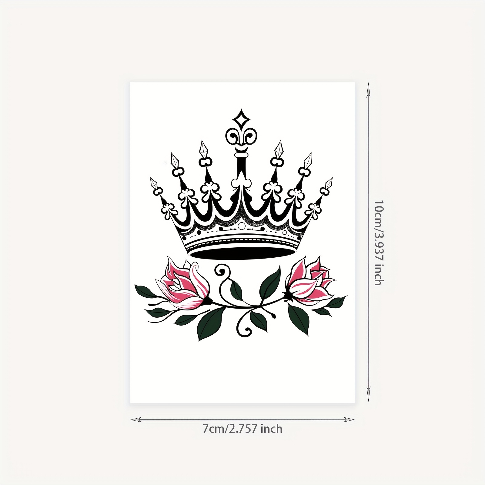 3pcs Minimalist And Stylish Dark Aesthetic Floral Tattoo Sticker