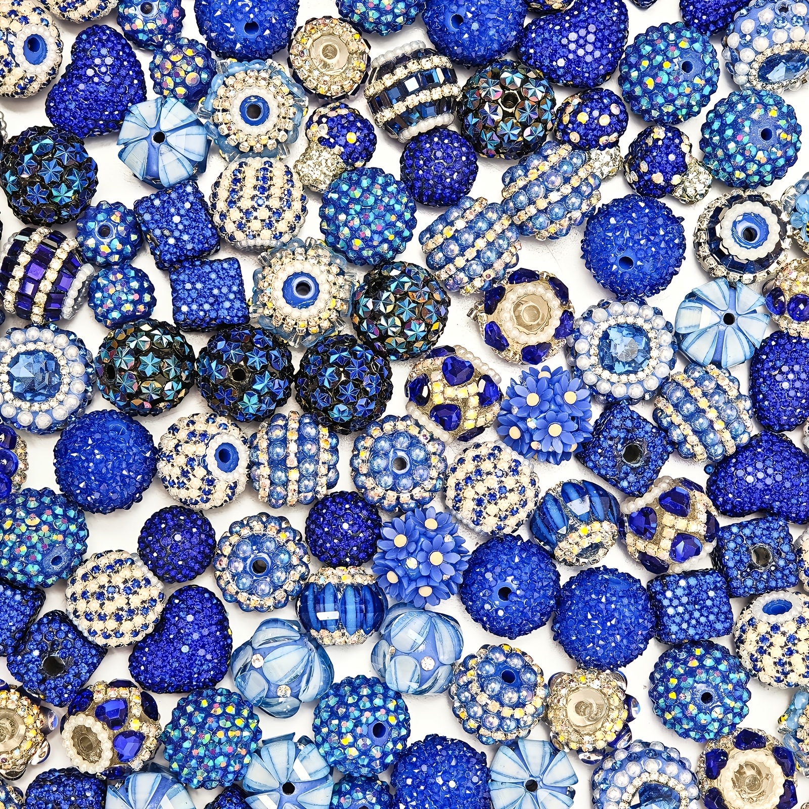 TEMU Fflfuu Ccdcll 10pcs Beads Set, Mixed Style Resin Beads, Multi-shape Handmade Beads For Jewelry Making, Diy Bracelet, Necklace, And Earring