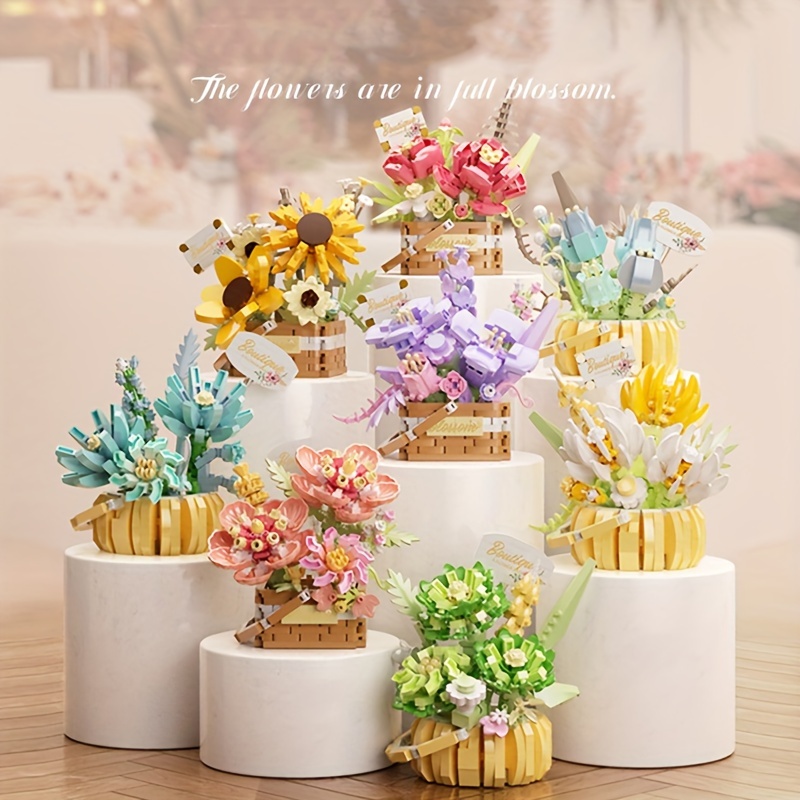 

Small Eternal Flower Building Block, Flower Basket Decoration Ornament, Gift Christmas Gift