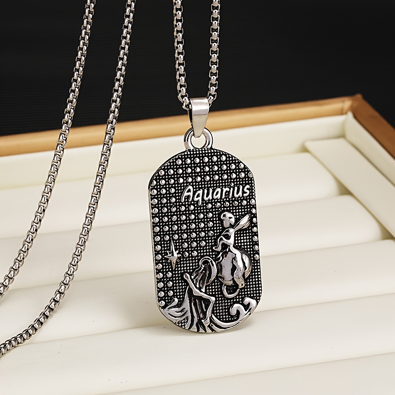 Image of 12 Zodiac Signs Necklace Hip Hop Street Fashion Accessory For Men And Women Personality Sweater Chain Alloy Pendant Daily Gift
