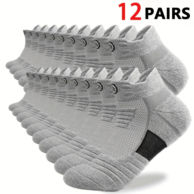 TEMU 12 Pairs Of New Breathable And Sweat-absorbing Socks For Spring And Autumn, Featuring A Easy And Versatile Design In Solid Colors Like Black,