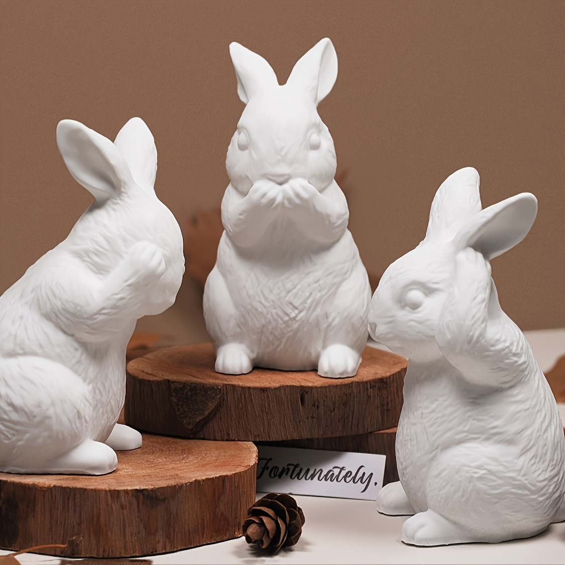 

Easter Rabbit Silicone Mold , Don't Listen, Don't Say Sitting And Standing Rabbit Crystal Drip Cement Aromatherapy Candle Plaster Decoration Ornaments Diy Craft Manufacturing Tools