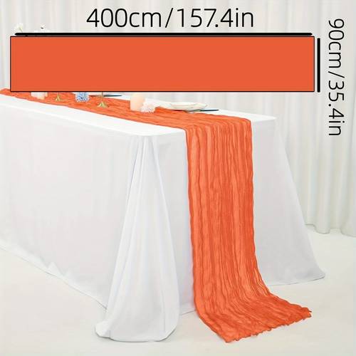 10pcs, Cheesecloth Table Runner, Gauze Table Runner For Wedding Banquet Transparent Bridal Shower Birthday Party Boho Table Decoration, Rustic Romantic Wedding Runner Bridal Shower Table Decorations Tablecloths For Wedding