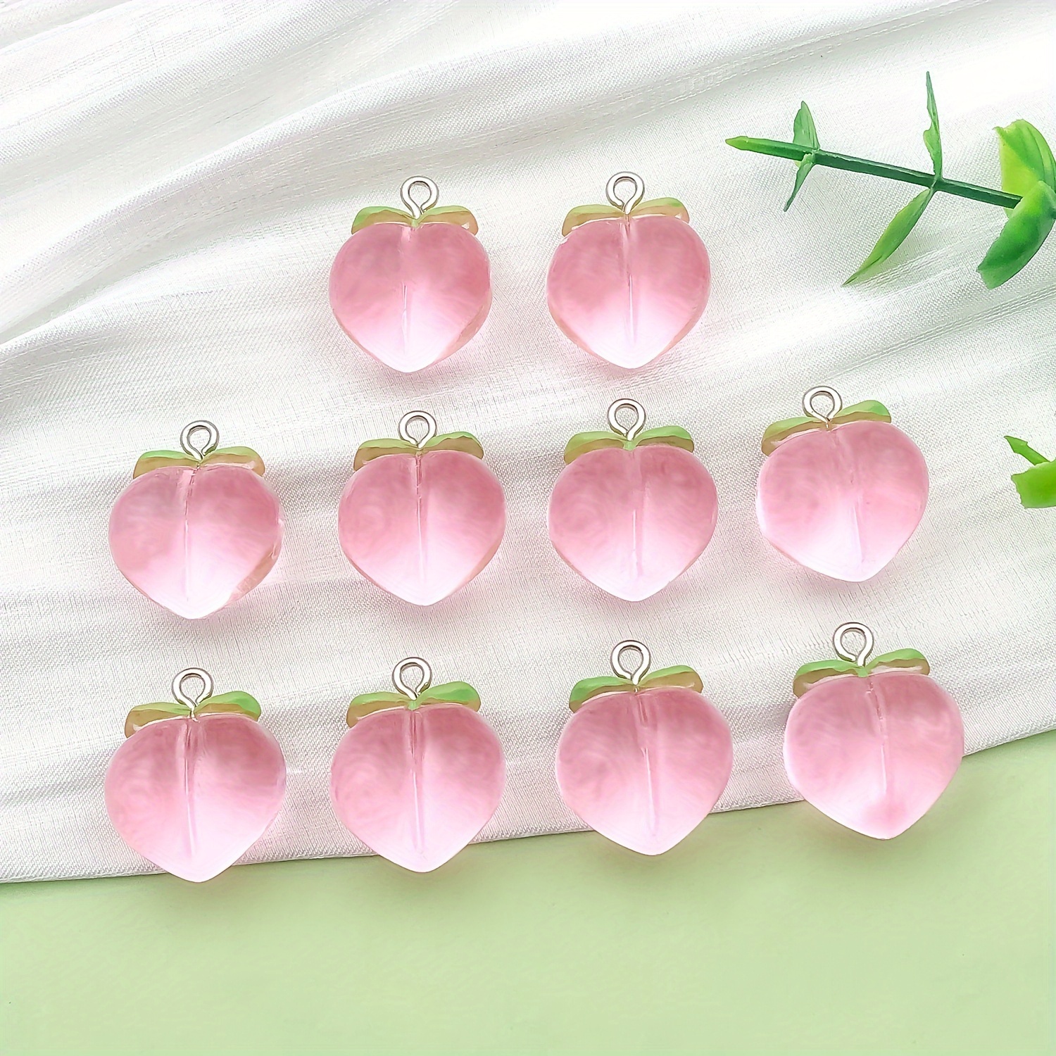 

10pcs Charms - 3d Transparent Resin Fruit Pendants With Loop For Making, Necklaces, Bracelets & Earrings