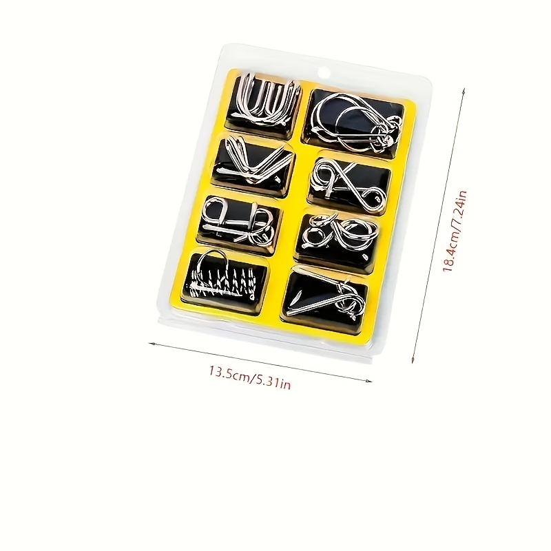 Berlinmoon Metall Puzzle Ring 8-teilig Blau - Denksport Rätsel Für Groß Und Klein