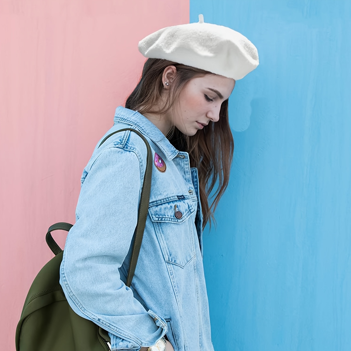 Wool Beret Bucket Hat for Winter Casual Wear Gsakboxl Bucket Hat Women Autumn Winter Fashion Soft Wool  main image 4