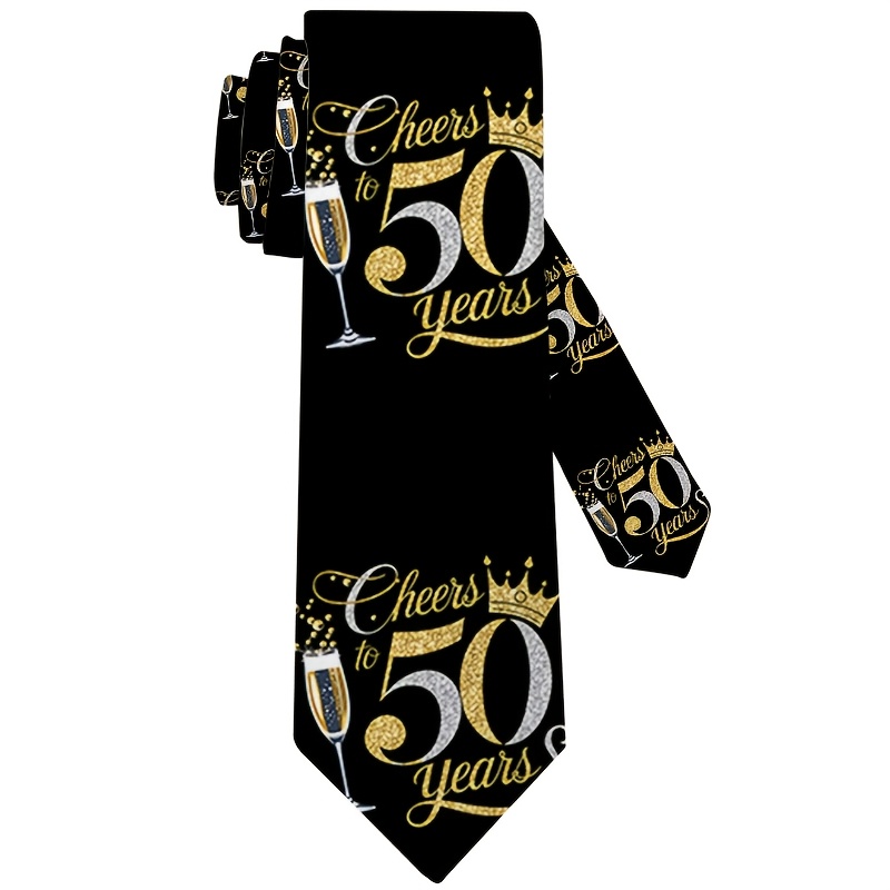 TEMU 1 pz, per 50 Anni, con Stampa a Tema Anniversario 50簞 - Accessorio Unisex , per un Guardaroba Versatile, per Aziendali, Feste e Uso , Cerimonia