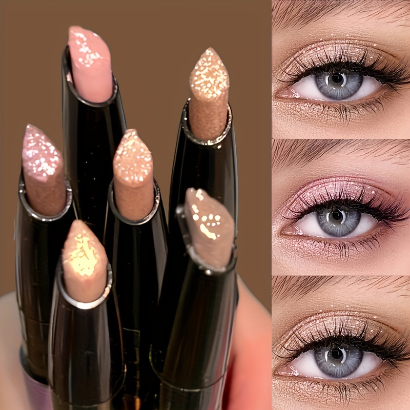 6 pack shimmering eyeshadow stick set golden mixed colors plant based squalane long lasting   makeup   high   perfect gift