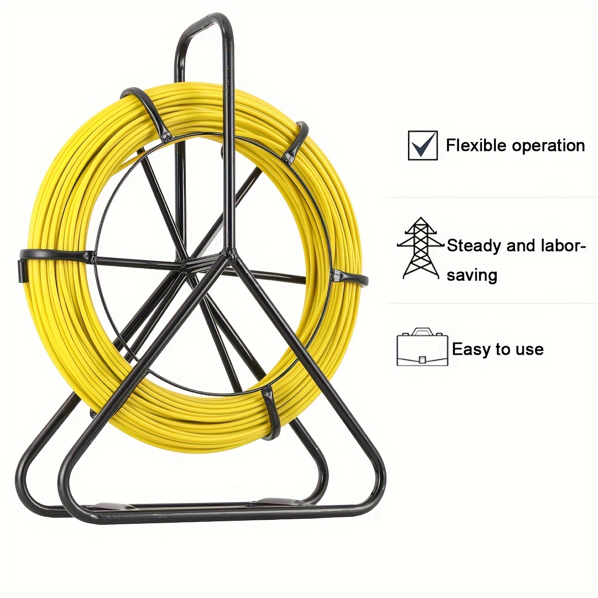 Image of Fish Tape Fiberglass Cable Wheel Tube Rodder 6 Mm X , Fiberglass Rod With Steel Stand Cable Threader Fish Tape Puller, Cable Running Tube, Fish Tape Tube Rodder Wheel