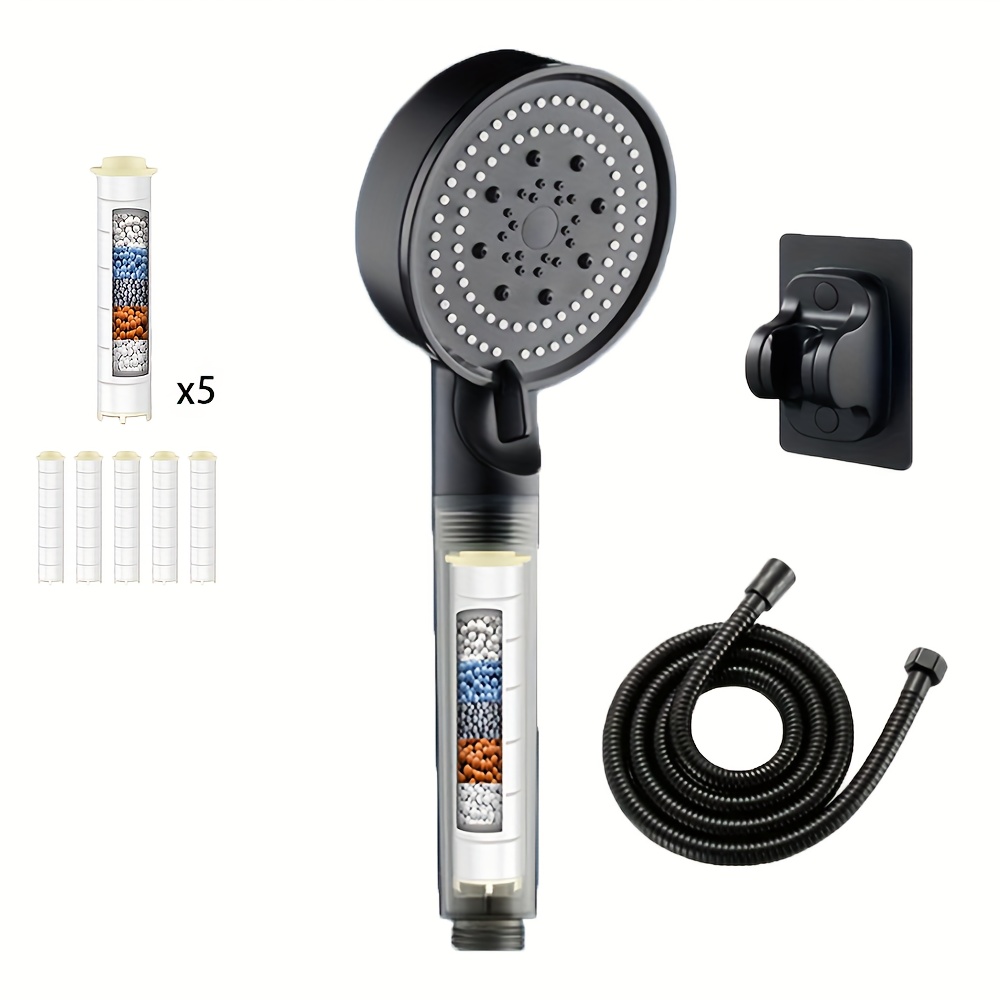 Image of 5- Handheld Shower Head Set, Removable Filter Cartridge, Water- Shower Head, High-value Spa Artifact In The Bathroom For Shower Use For Shower Use