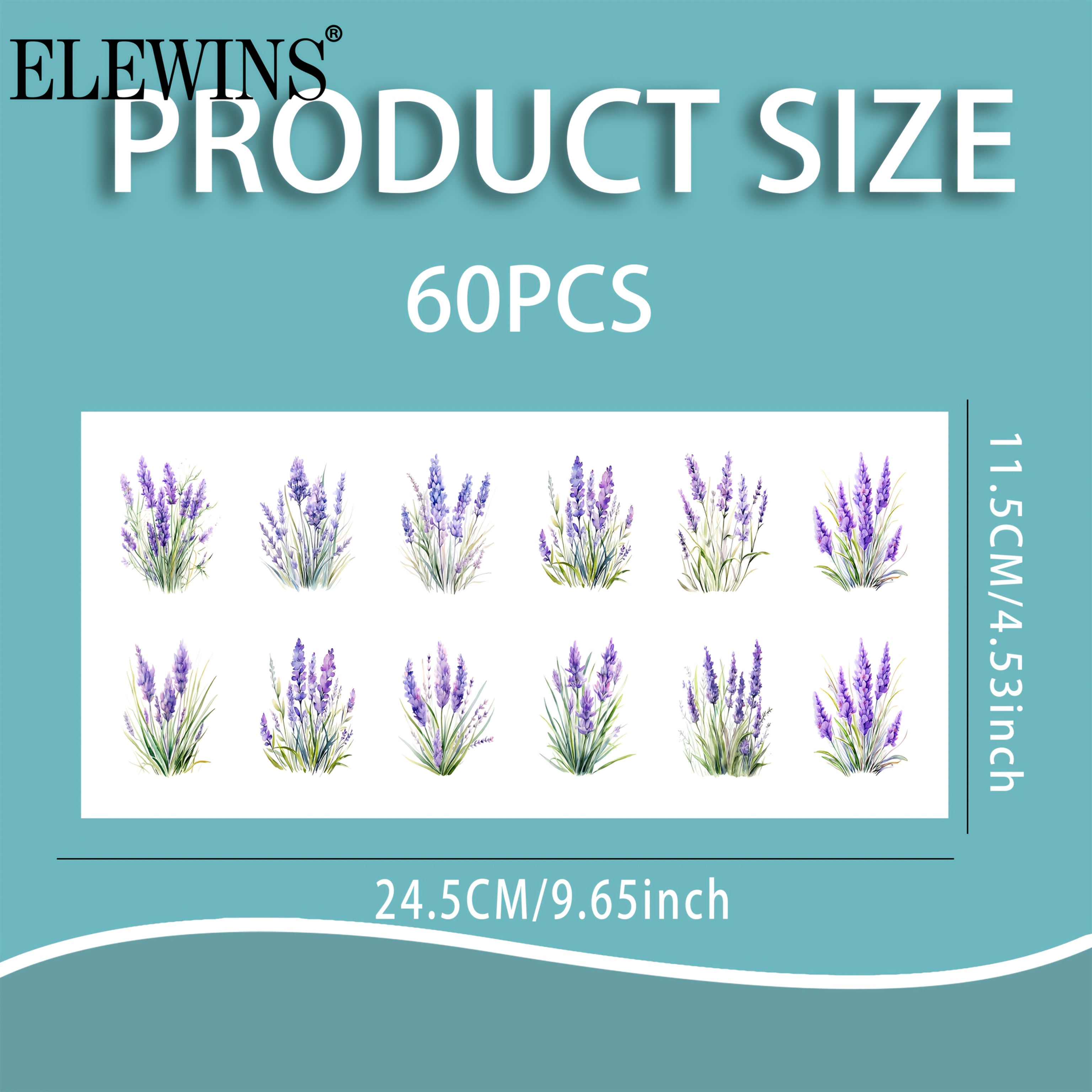 Image of 60pcs/set Purple Flowers Uv Dtf Keychain Wraps - Designs Perfect For Decorating Motel And Hotel Keychains Transfer Stickers For Smooth Surfaces