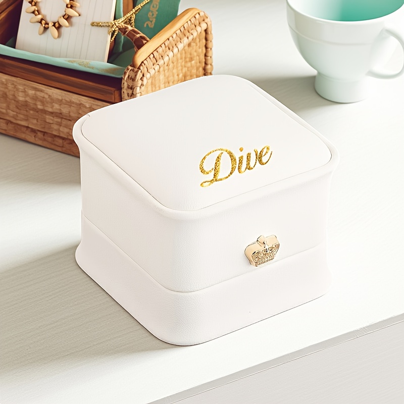 [customized] 1pc Personalized Customized Name Birthday Jewelry Box, Jewelry Storage Box For Home And Travel Use, Gift Package Display Box, Personalized Gift For , Jewelry Boxes