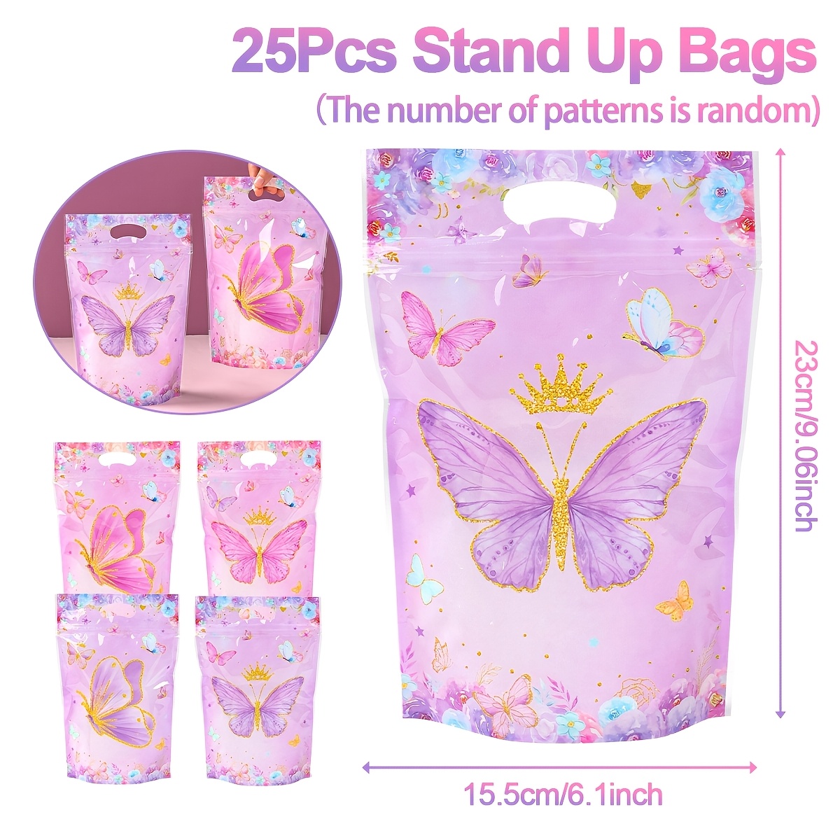 TEMU 10/25pcs, Theme Handheld Bags, Flowers Pattern Bags, Wedding Bride Party Decorations, Birthday Party Supplies, Baby Shower Party Decor, Event