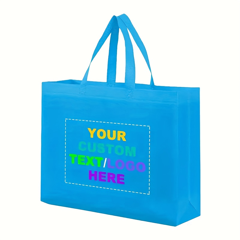60pcs Customizable Reusable Tote Bags, Large Capacity with Custom Printing