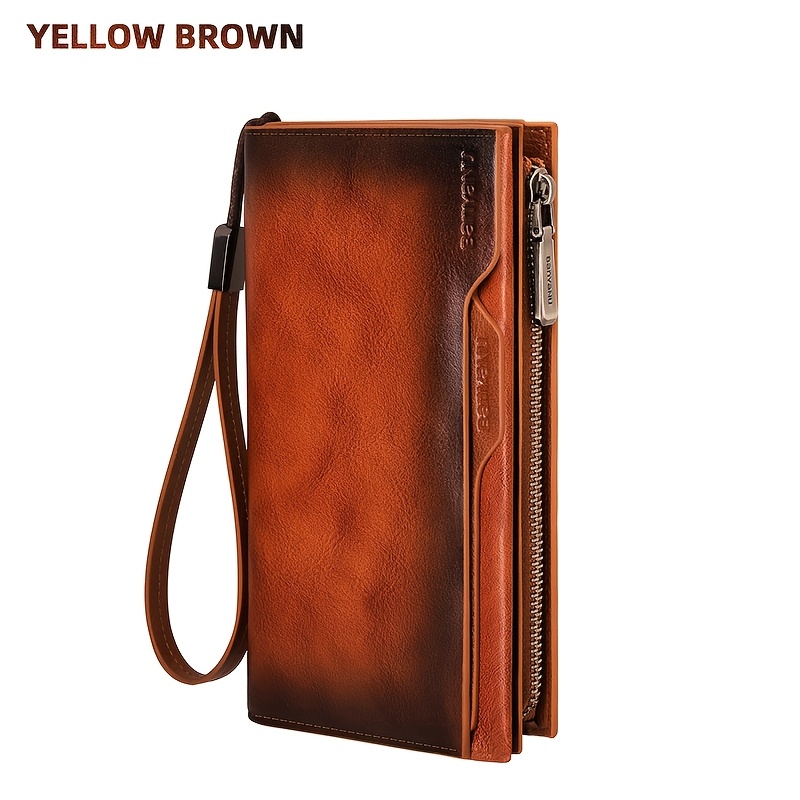 Banyanu 's Wallet Large Capacity Men's Genuine Leather Clutch With Zipper Top Layer Cowhide Wallet N2043