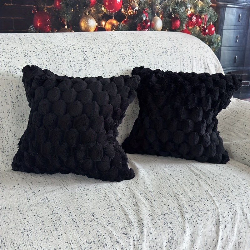 TEMU 2pcs Corn Plush Throw Pillow Cover Luxury Fluffy Decorative Cushion Cover Living Room Sofa Decoration Christmas Decoration Farmhouse Bedroom