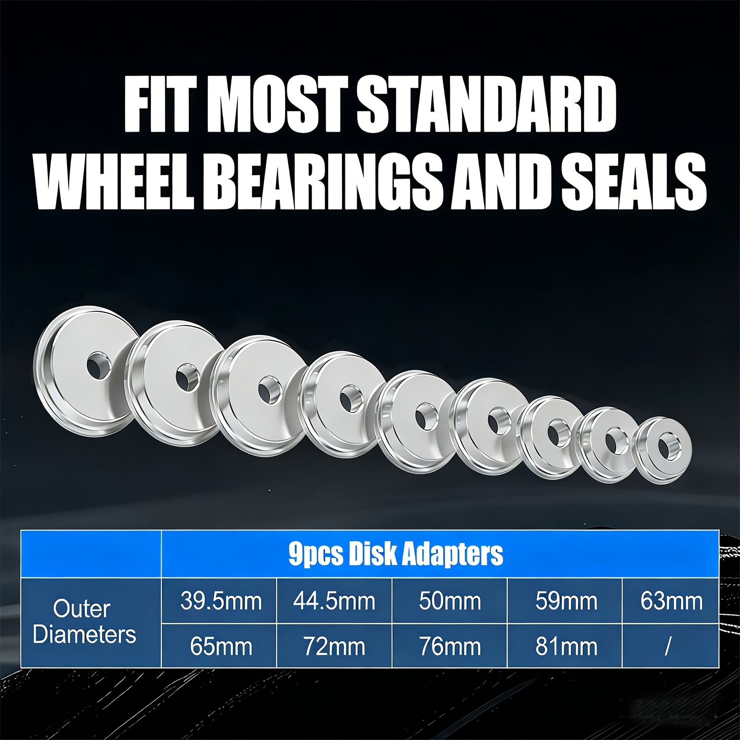 TEMU Bearing Installation Press Kit, Featuring A 10pcs Race And Seal Driver Set That Includes Driver And 9 Adapters, Designed For Efficient Bearing