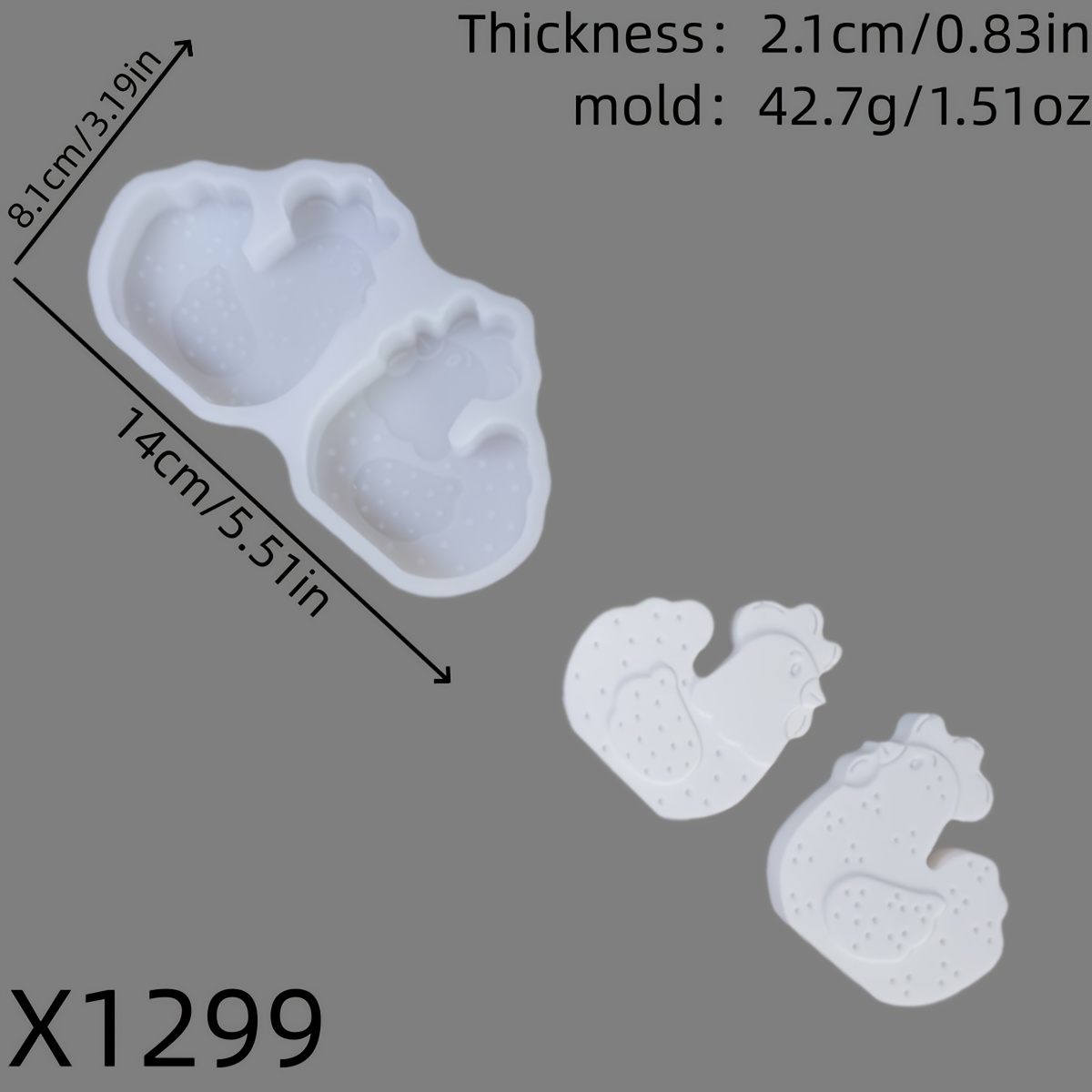 Image of Resin Silicone Mold Farm Animals 3d Decorative Silicone Mold Diy Candle Silicone Mold Gypsum Decorative Silicone Mold Home Decoration Epoxy Resin Mold 42.7 X1299