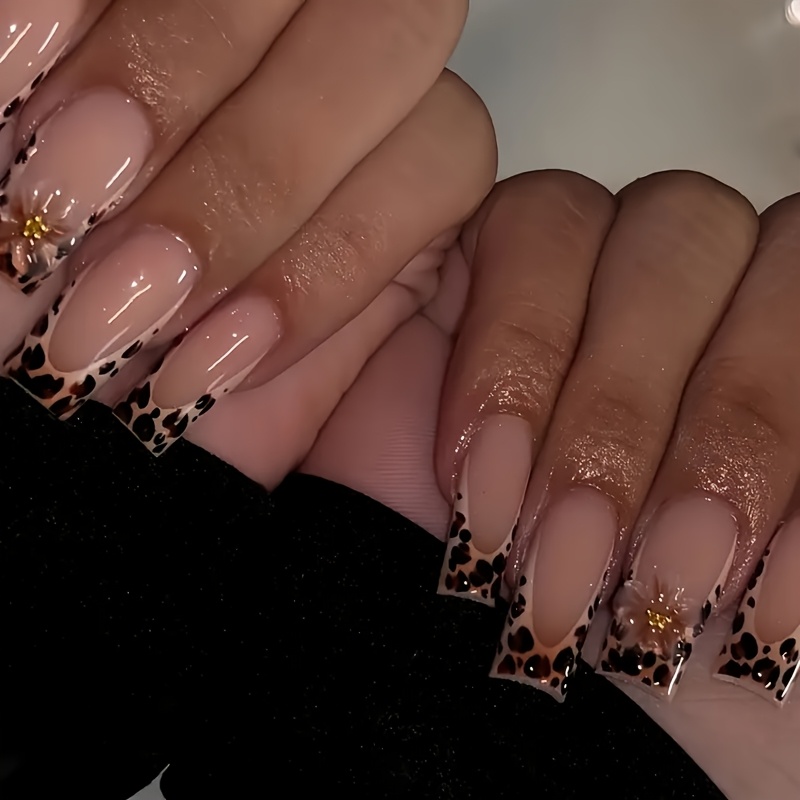 en uppsättning på 24 st. falska naglar i fransk stil med - Temu Sweden