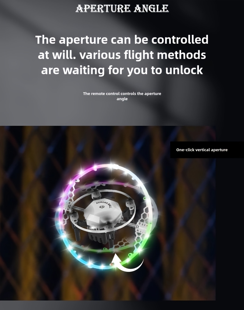 2.4G RC Mini Drone, Includes 2 Batteries, 360° Aurora Sphere Stunt Flips, Dazzling LED Lights, Auto-hover Altitude Hold, Headless Mode, One-key Takeoff/landing. Perfect Beginner-friendly Toy Or Gift.