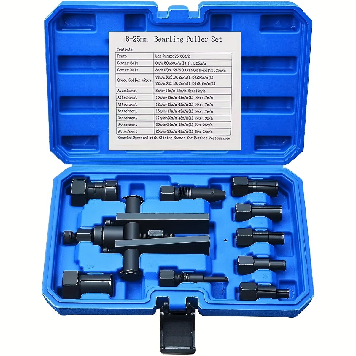 10pcs Motorcycle Blind Internal Inner Insert Inside Bearing Extractor Puller Tool Kit Motorcycle Inner Bearing Removal Tool Set 8-25mm