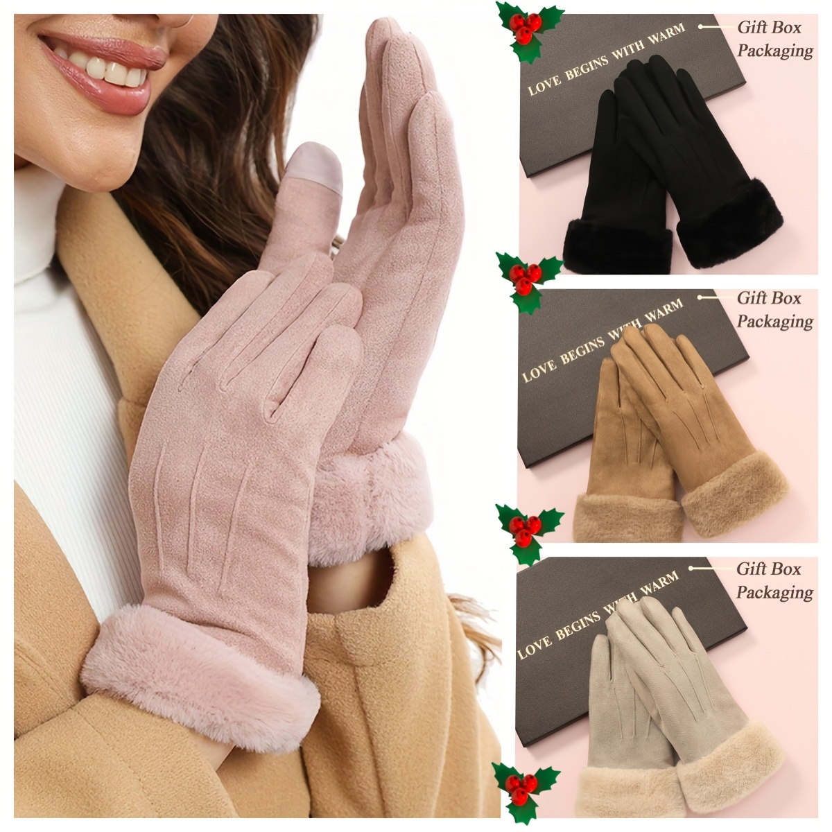 

Outdoor Winter Warm Gloves, Thickened Polar Fleece Gloves, Touch Screen Gloves, Anti-slip, , Winter Christmas Gift Treasure