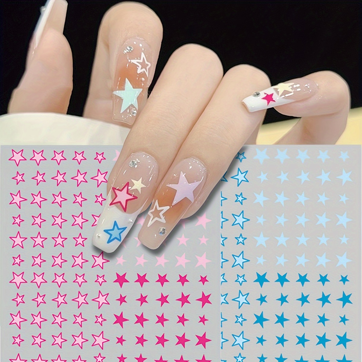 

Star Design Nail Art Stickers, Self Adhesive Nail Art Decals For Nail Art Decoration,nail Art Supplies For Women And Girls