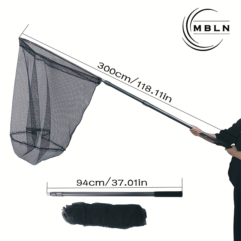 Large Casting Net, Large Mesh Head With Glue Coating, Foldable , Retractable Casting Pole