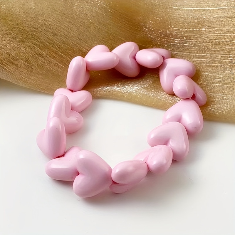 Heart Shaped Acrylic Bracelet for Women