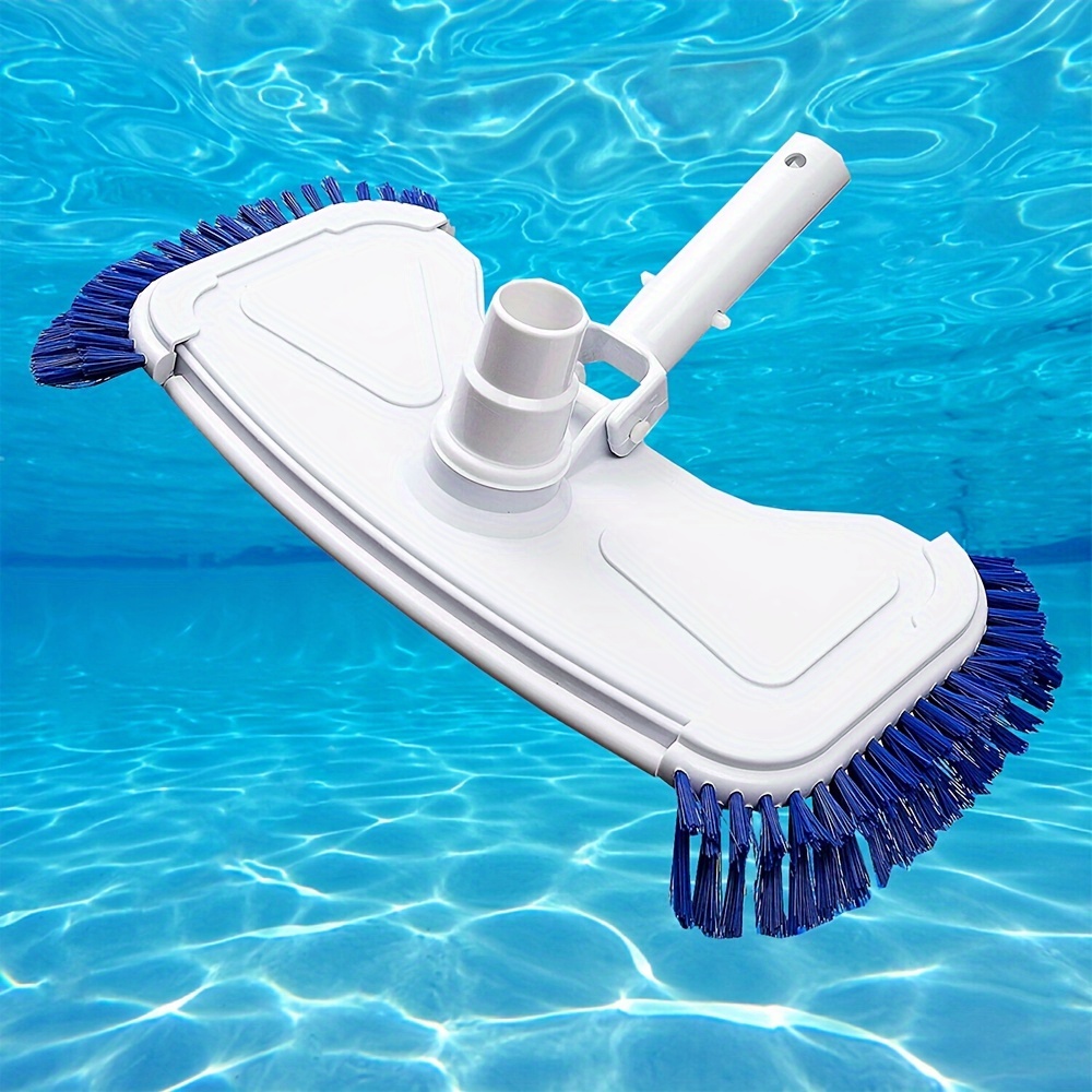 

1pc, Heavy-duty Pool Vacuum Head With Ez Clip Handle, Double-layered Side Brushes, 13.38 Inches, Suitable For Above And In-ground Swimming Pools
