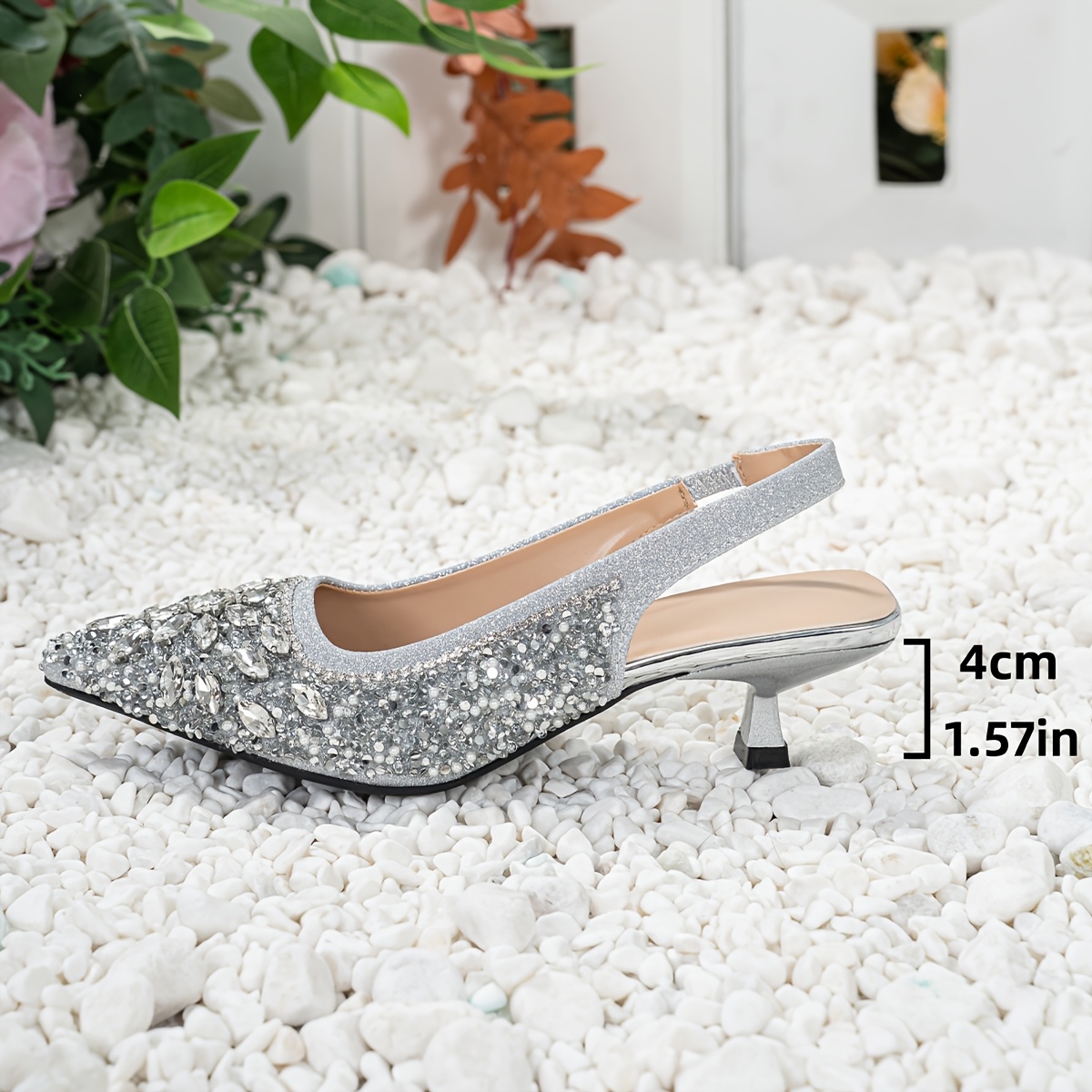 2025-3 Summer Women'S Elegant Luxury Sandals - Golden Sparkling Rhinestone Pointed Toe Kitten Heels with Ankle Strap, Perfect for Shopping, Parties, Commuting & Office Wear, Office Footwear | Sparkling Rhinestone Heels | Comfortable Heels