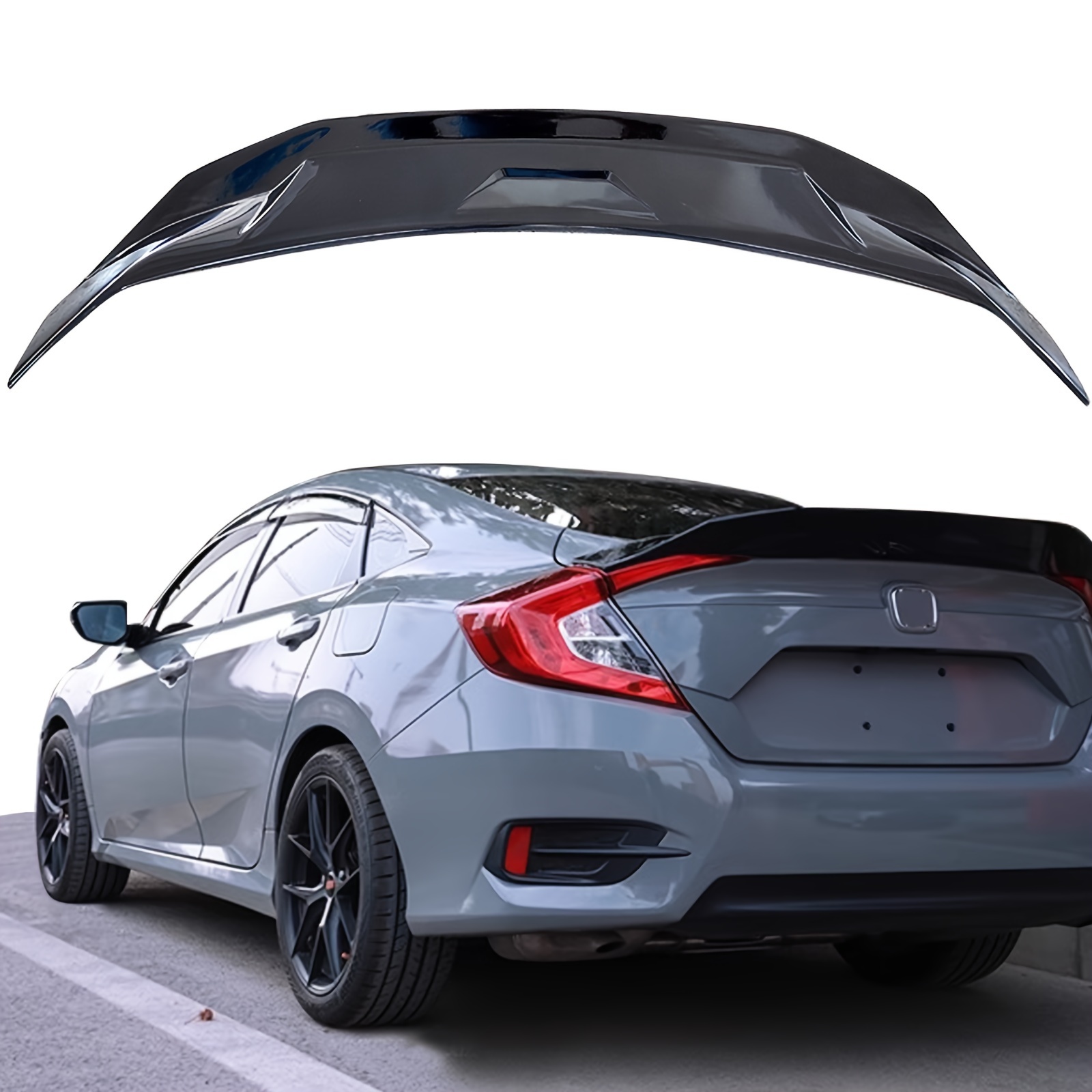 

Rear Spoiler For 2016 2017 2018 2019 2020 2021 For 10th -door Sedan Duckbill Abs Rear Trunk Spoiler