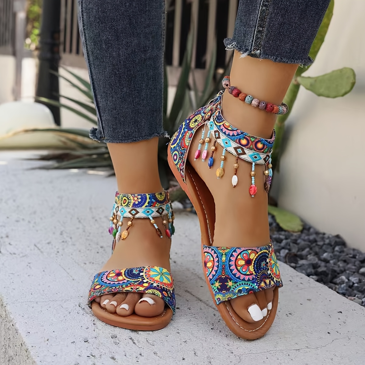 TEMU ["7 Especificaciones Disponibles] Sandalias para Mujer, Zapatillas Versátiles de Moda con Banda Única, Sandalias de Nueva Tendencia, Regalo
