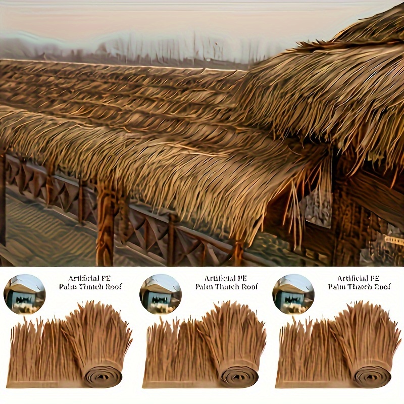 

Elegant Synthetic Palm Thatch Roll - Waterproof & Uv-resistant, Perfect For Diy Tropical Roofs, Garden, Patio, Bar Covers & Party Decorations