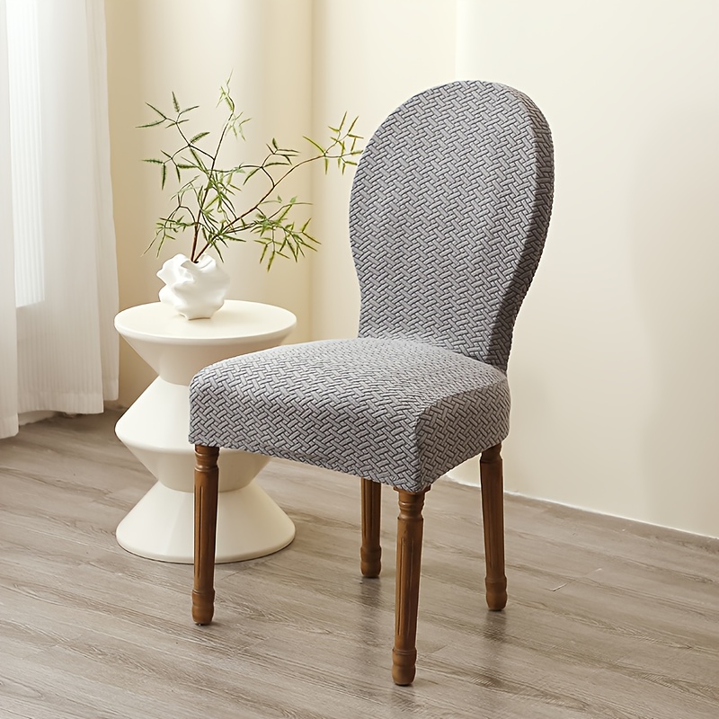 2 4pcs round back dining chair slipcovers stretch jacquard - Temu