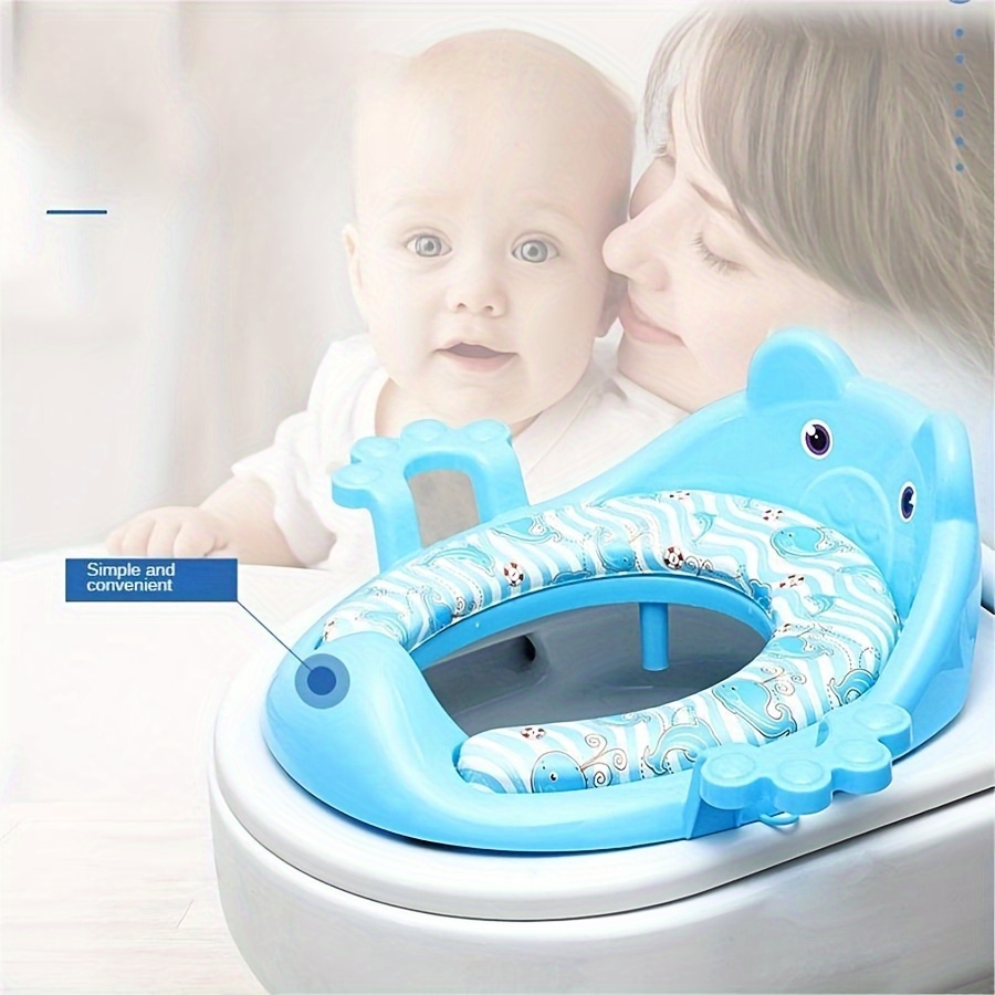 

1pc Cute Cartoon Toilet Training Seat, Soft Cushion With Handles, Removeable Toilet Cushion