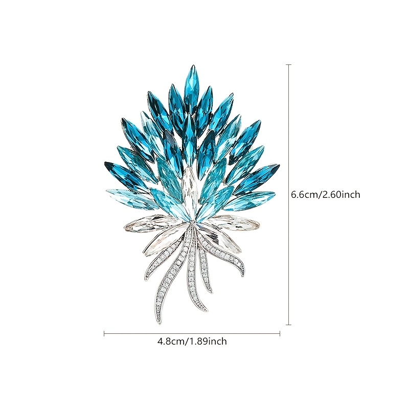E-shop Blaue Farbverlauf Blumenstrauß Brosche Rock Bluse Anzug Kleid Pullover Schal Tuch Mantel Anstecker Premium Mode Elegant Party Accessoire