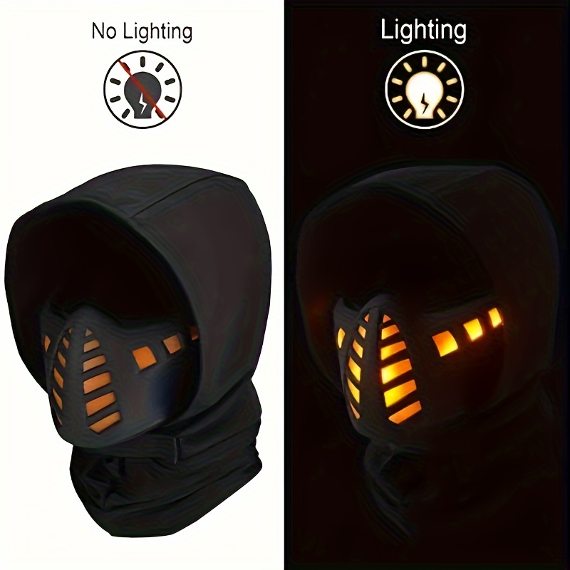 

Led Cyberpunk Cool Mask, Tactical Full Face Mask - Protection For Paintball, And Hunting!cosplay Photo Props, Supplies, Gift & Collection, Men's Breathable Tactical, Music Festival Accessories