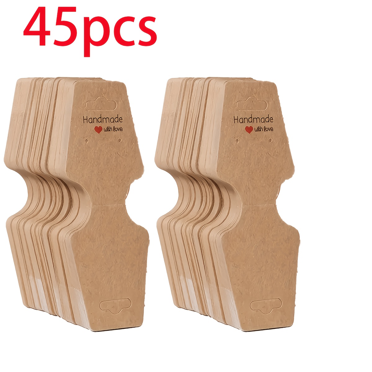 TEMU 45pcs Paper Tags, Jewelry Display Cards With Adhesive Backing, Ideal For Retail Packaging And Handmade Gifts, Displaying Jewelry, Headbands,