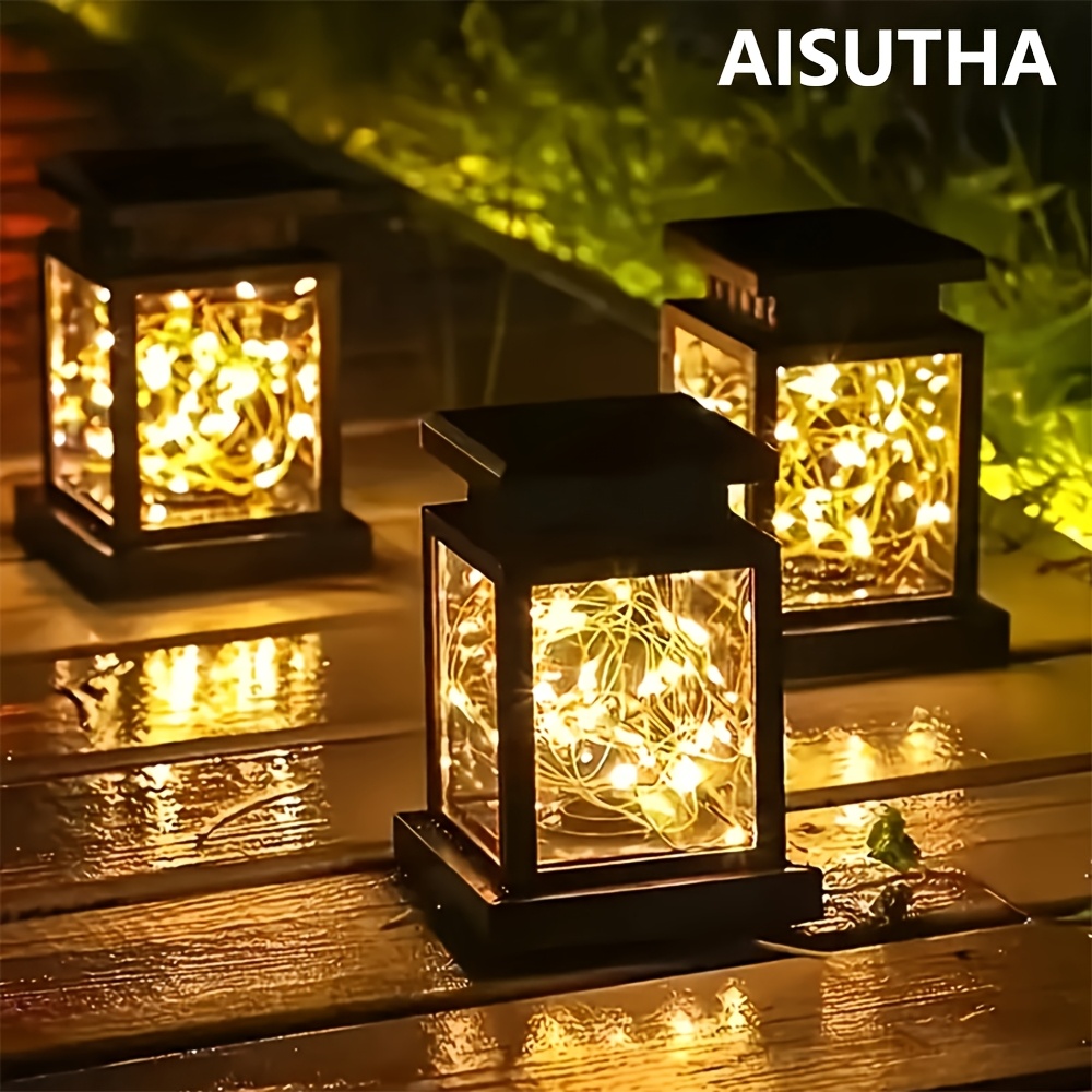 

Aisutha Solar-powered Lamp - Retro Lantern Chandelier With Copper Wire String Lights For Garden, Villa & , 1-3pcs, Light, Best For Christmas