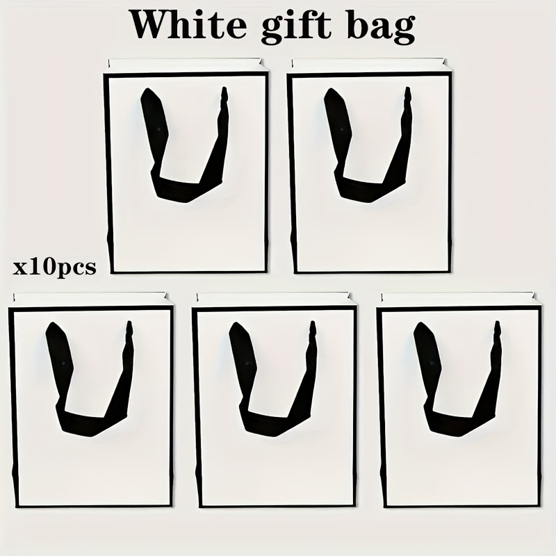 

10pcs White Gift Bags, Simple Shopping Bags, Suitable For Parties, Weddings, Birthday Party Gift Bags (14 Cm/5.51 Inches)