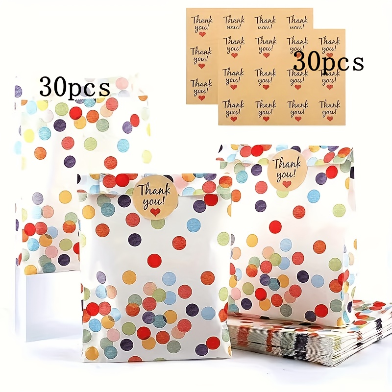 TEMU Lot de 30 sacs cadeaux en papier à , sacs d'emballage, sacs à dragées pour diverses fêtes, événements, fournitures d'emballage décoratives,