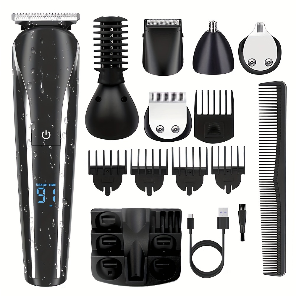 

6-in-1 Electric Hair Clipper, Lcd Digital Display Shaver, Multifunctional Male Carving, Eyebrow Trimming, Shaver Set, Father's Day Gift Father's Day Gift