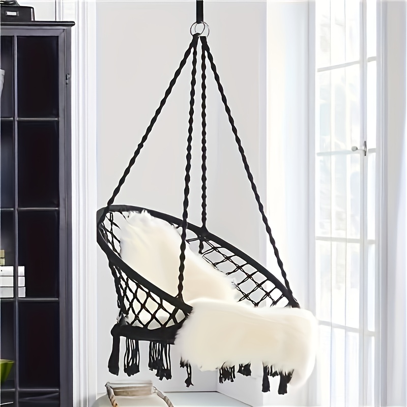1pc hanging hammock chair swing woven patio swing chair suitable for outdoor gardens indoor   camping a   gift