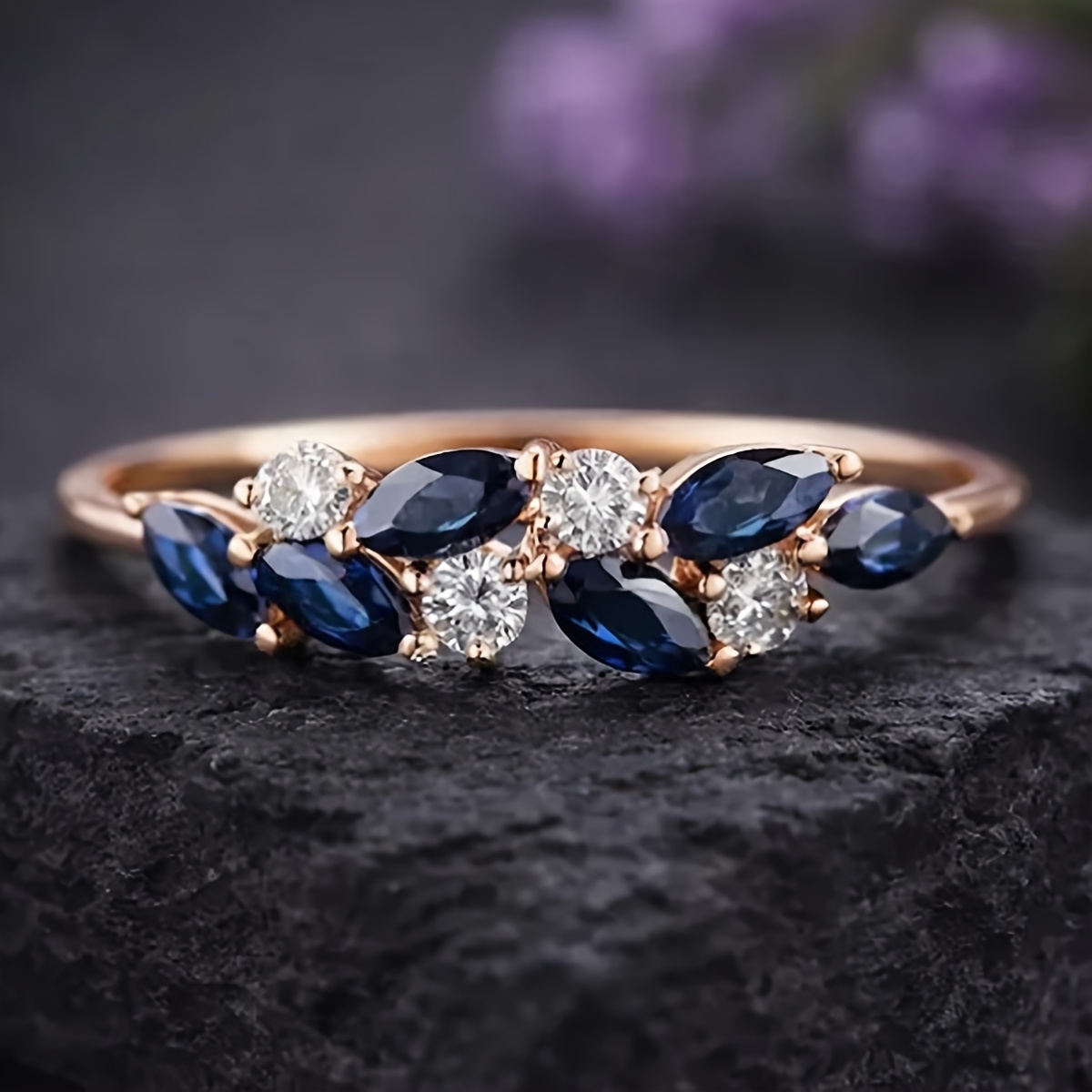 TEMU Angol 1pc Exquisite Eyelet Ring Inlaid Synthetic Zirconia Women's Wedding Ring Elegant Classic Fashionable Individual Anniversary Gift