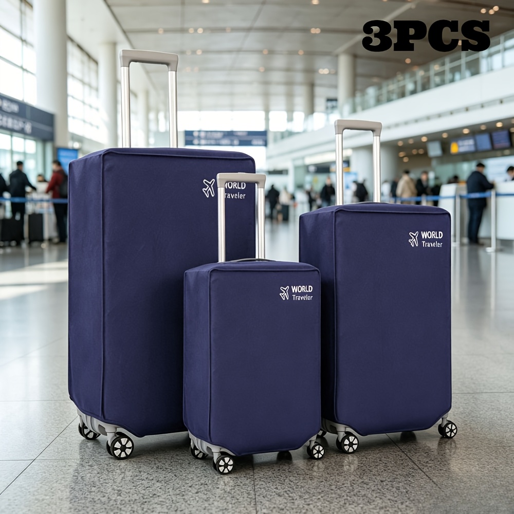 TEMU 3-delige set verdikte non-woven bagagebeschermers, geschikt voor bagage van 50,8/60,96/71,12 cm, zachte en ademende stof, ontworpen voor een