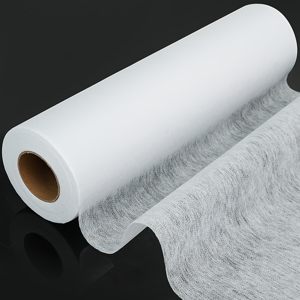 TEMU 1 Roll 12in*30yd Lightweight White Fusible Interfacing, Iron-on Interlining For Sewing And Crafts, Suitable For Apparel, Bags & Home Decor