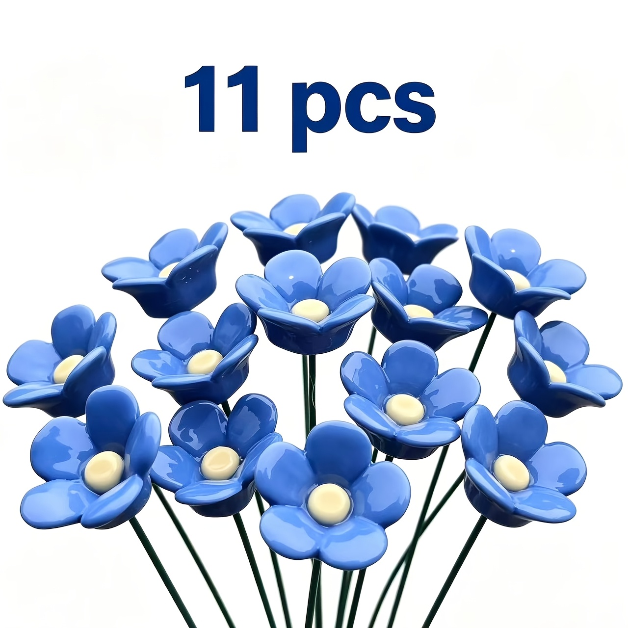 TEMU 11pcs Handmade Resin -me-not Flowers 